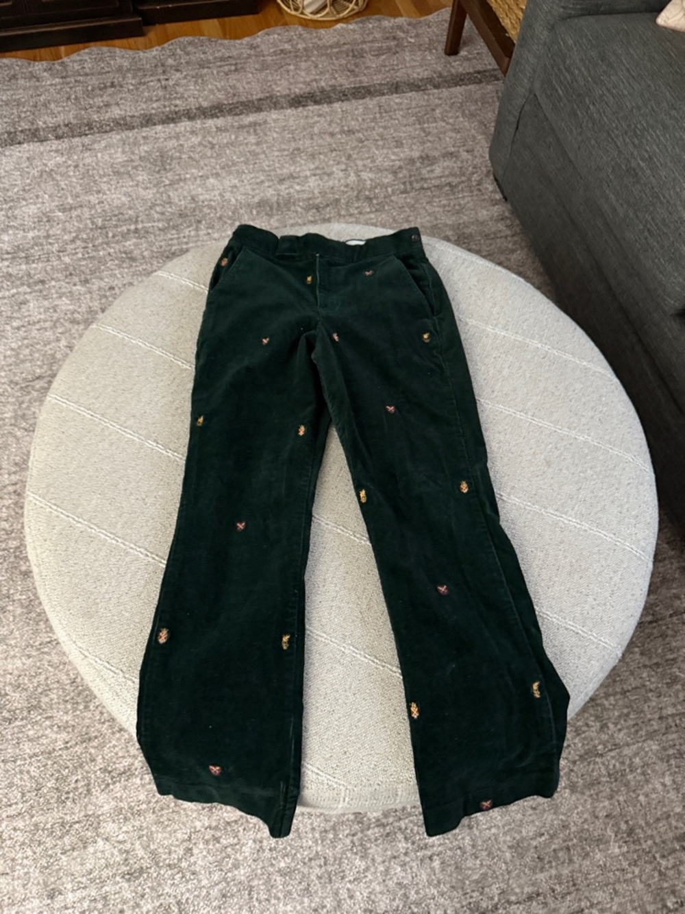 Polo by Ralph Lauren Dark Green Corduroy Pants with Embroidered Bees